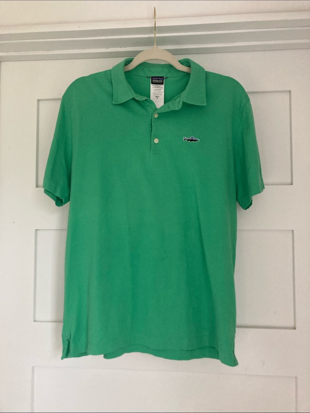 Patagonia Polo Shirt Men’s Medium Green Organic Cotton Summer Outdoor